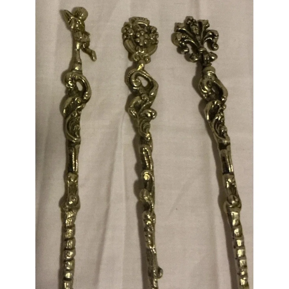 6Pc Montagnani Style Italy Stamped Figural Demitasse Spoons Ornate Vintage